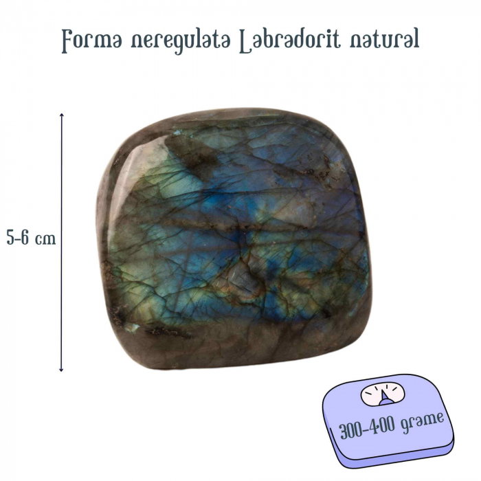 Piatra Labradorit Naturala in Forma Libera: Cristal Terapeutic si Decorativ cu Energie Vindecatoare (300-400g) [2]