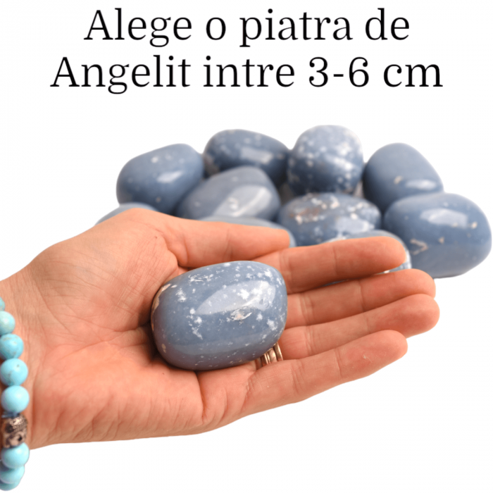 Piatra rulata din Angelit natural - Conexiune Spirituală și Liniște [4]
