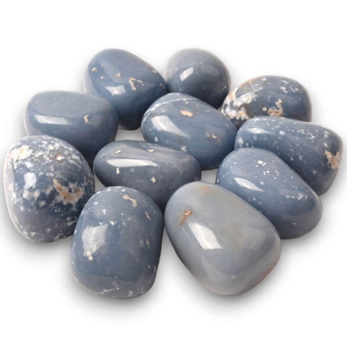 Piatra rulata din Angelit natural - Conexiune Spirituală și Liniște [1]