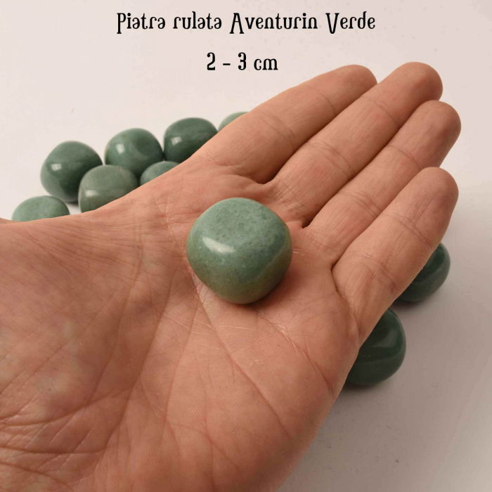 Piatra rulata din Aventurin Verde Natural - Aduce Noroc si Prosperitate, 2-3 cm [3]