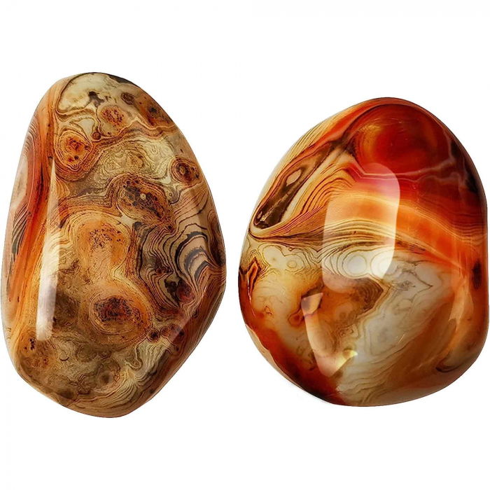 Set 2 pietre 6-7 cm semipretioase de Agat rosu natural slefuit -  Pentru regasirea echilibrului [1]