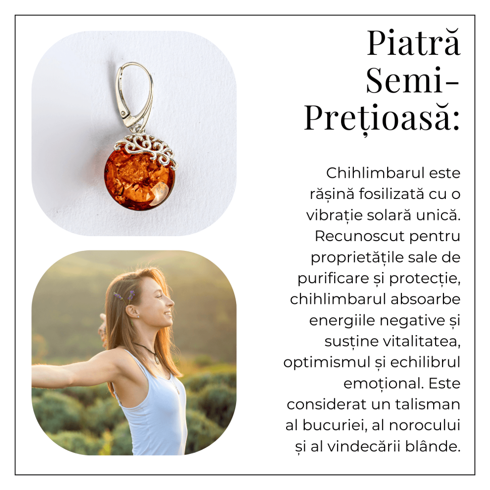 Piatra caldurii si linistii – Cercei handmade cu filigran si chihlimbar in montura argint 925 [6]