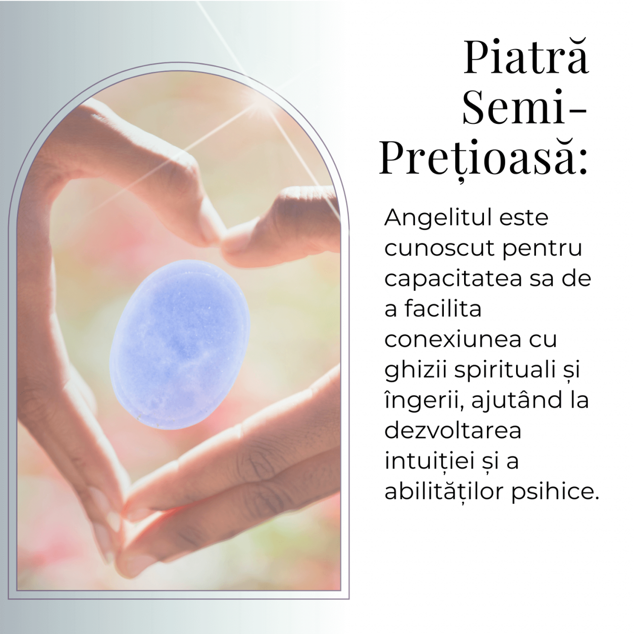 Piatra de Deget Terapeutica Angelit 4 cm - Liniste si Conectare Spirituala [6]