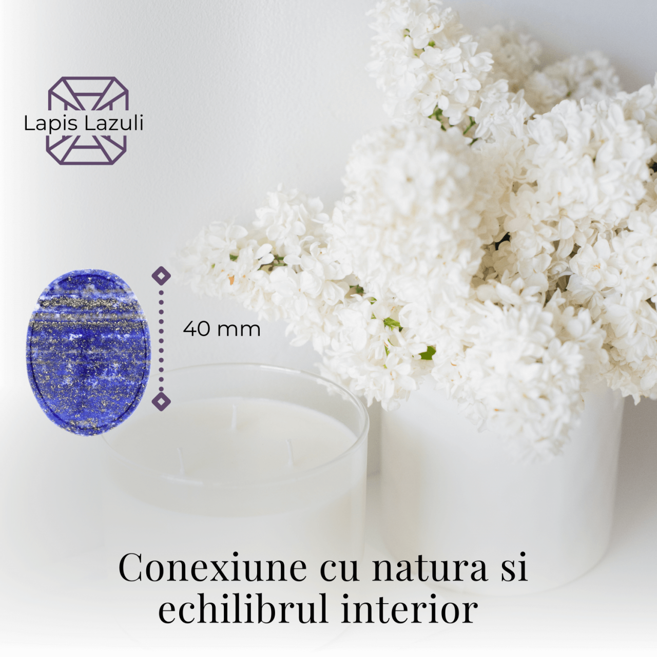 Piatra de Deget Terapeutica Lapis Lazuli 4 cm - Claritate si Liniste [2]