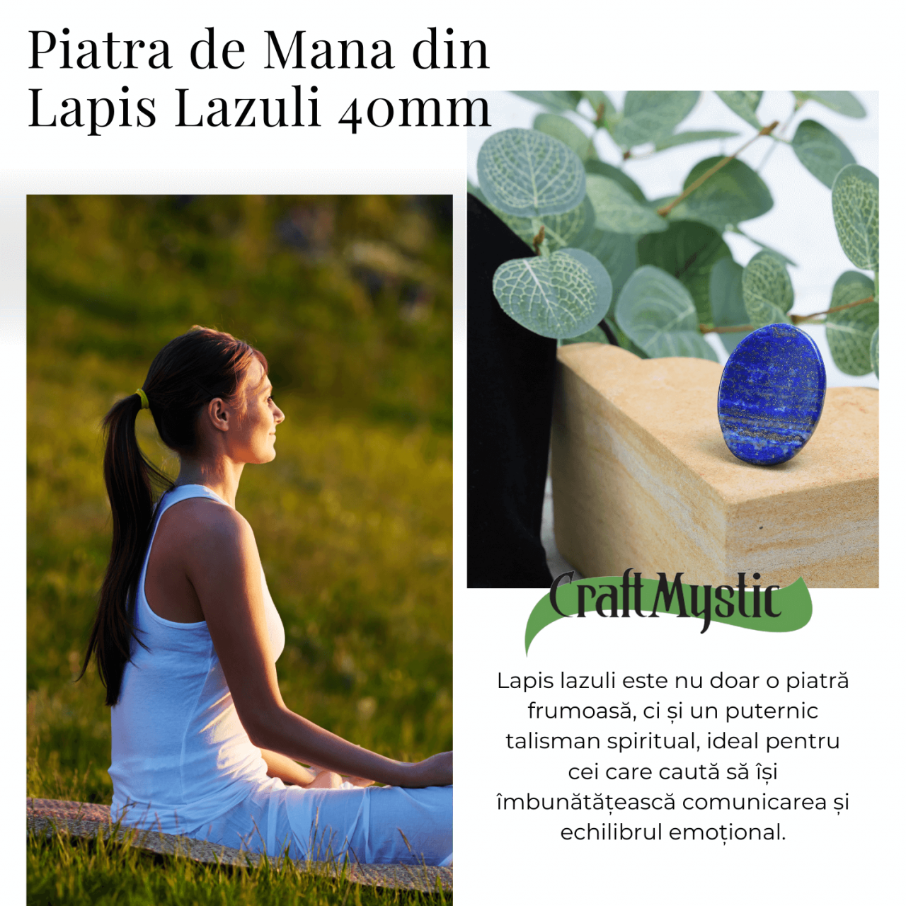 Piatra de Deget Terapeutica Lapis Lazuli 4 cm - Claritate si Liniste [5]