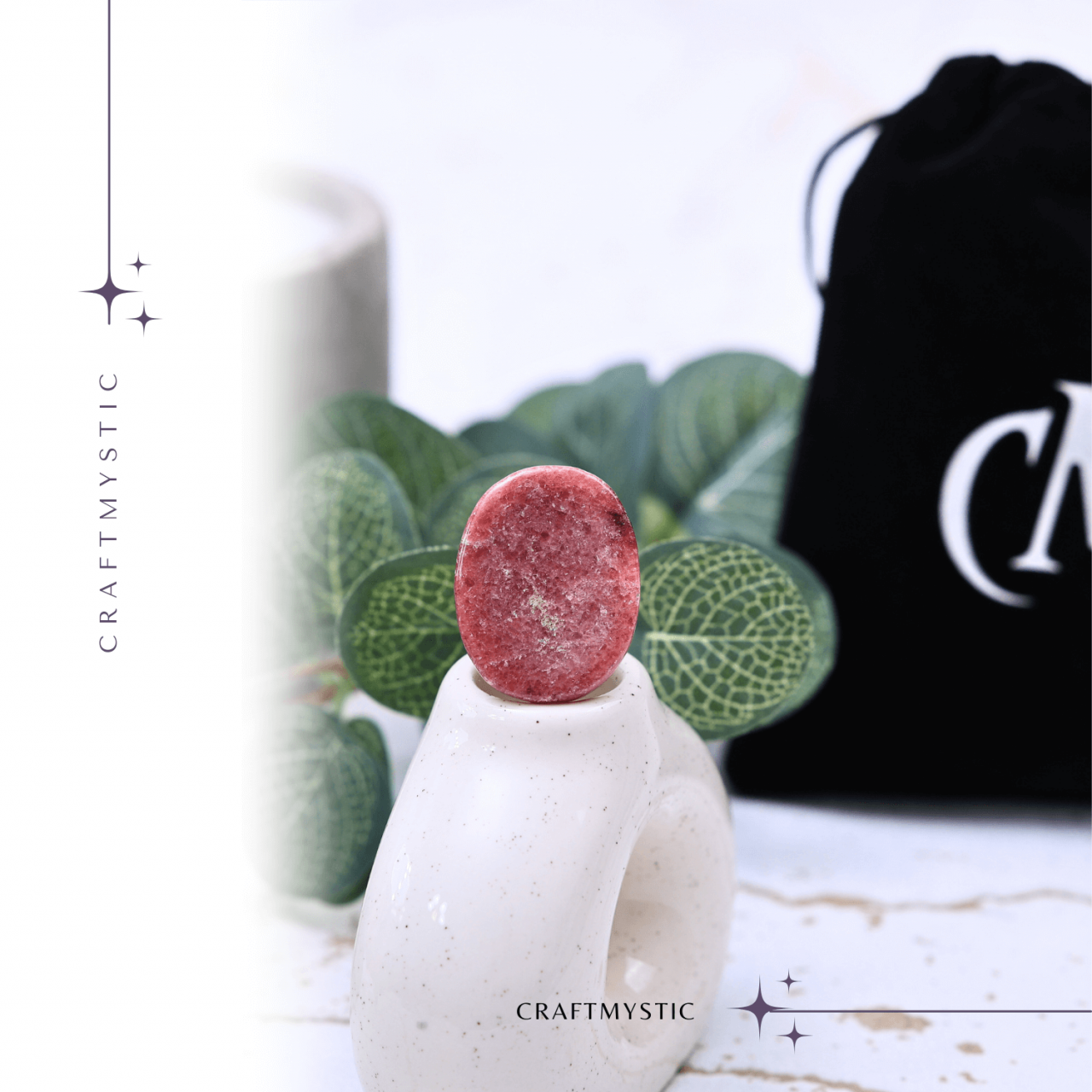 Piatra de Deget Terapeutica Rodonit 4 cm - Reducerea Stresului [6]