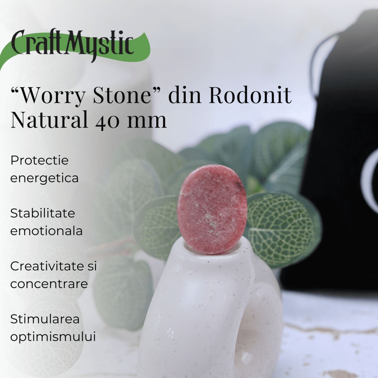 Piatra de Deget Terapeutica Rodonit 4 cm - Reducerea Stresului [4]