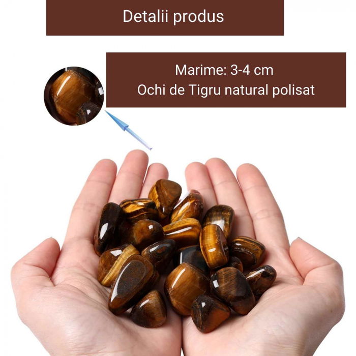 Pietra din Ochi de Tigru Rulat 3-4 cm Ideale pentru Reiki si Vindecare Energetica [4]