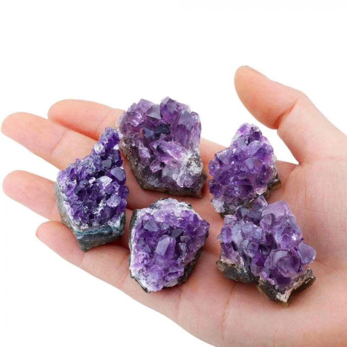 Cluster Ametist Natural din Uruguay, Cristal Unic pentru Meditatie si Echilibrare Energetica, Dimensiuni 5-7 cm [6]