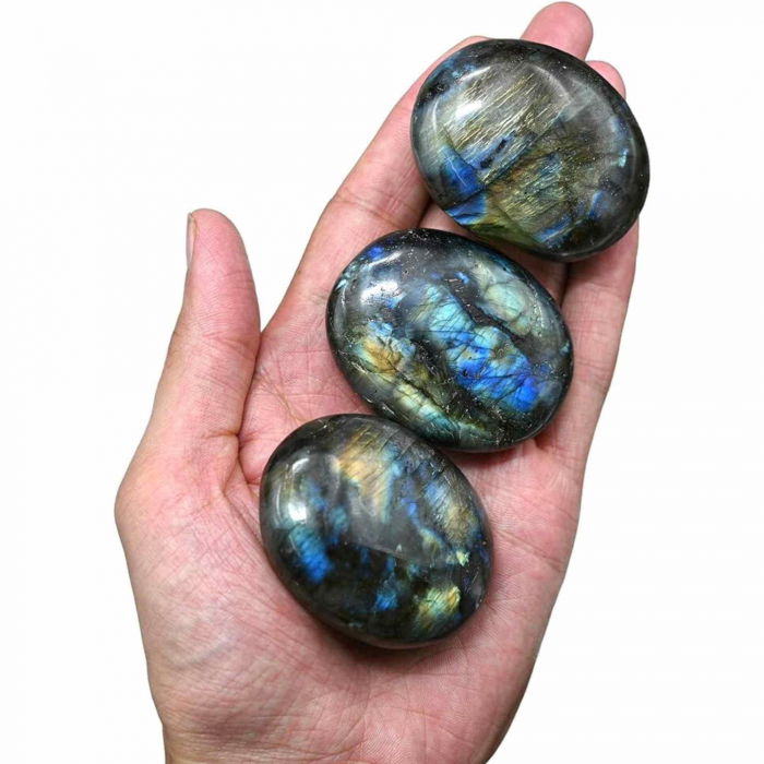 Piatra 4-5 cm de Masaj si Meditatie Labradorit pentru Palma Marime de Buzunar, Pentru Echilibrarea Naturala a Chakrelor, Vindecare Reiki si Grila Cristalina [3]