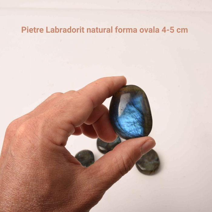 Piatra 4-5 cm de Masaj si Meditatie Labradorit pentru Palma Marime de Buzunar, Pentru Echilibrarea Naturala a Chakrelor, Vindecare Reiki si Grila Cristalina [2]