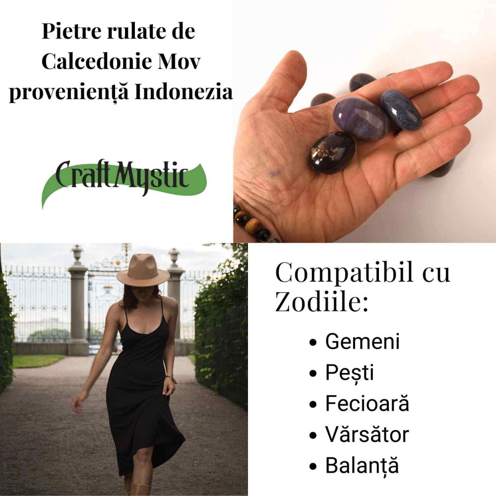 Calcedonie mov din Indonezia – pietre rulate pentru liniste interioara si comunicare blanda [5]