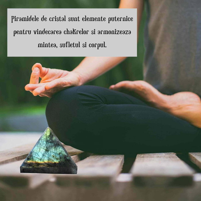 Piramida din Labradorit 8 cm pentru Vindecare prin Cristale - Piatra Naturala pentru Meditatie, Reiki, Echilibrare Chakra si Grila de Cristale [4]