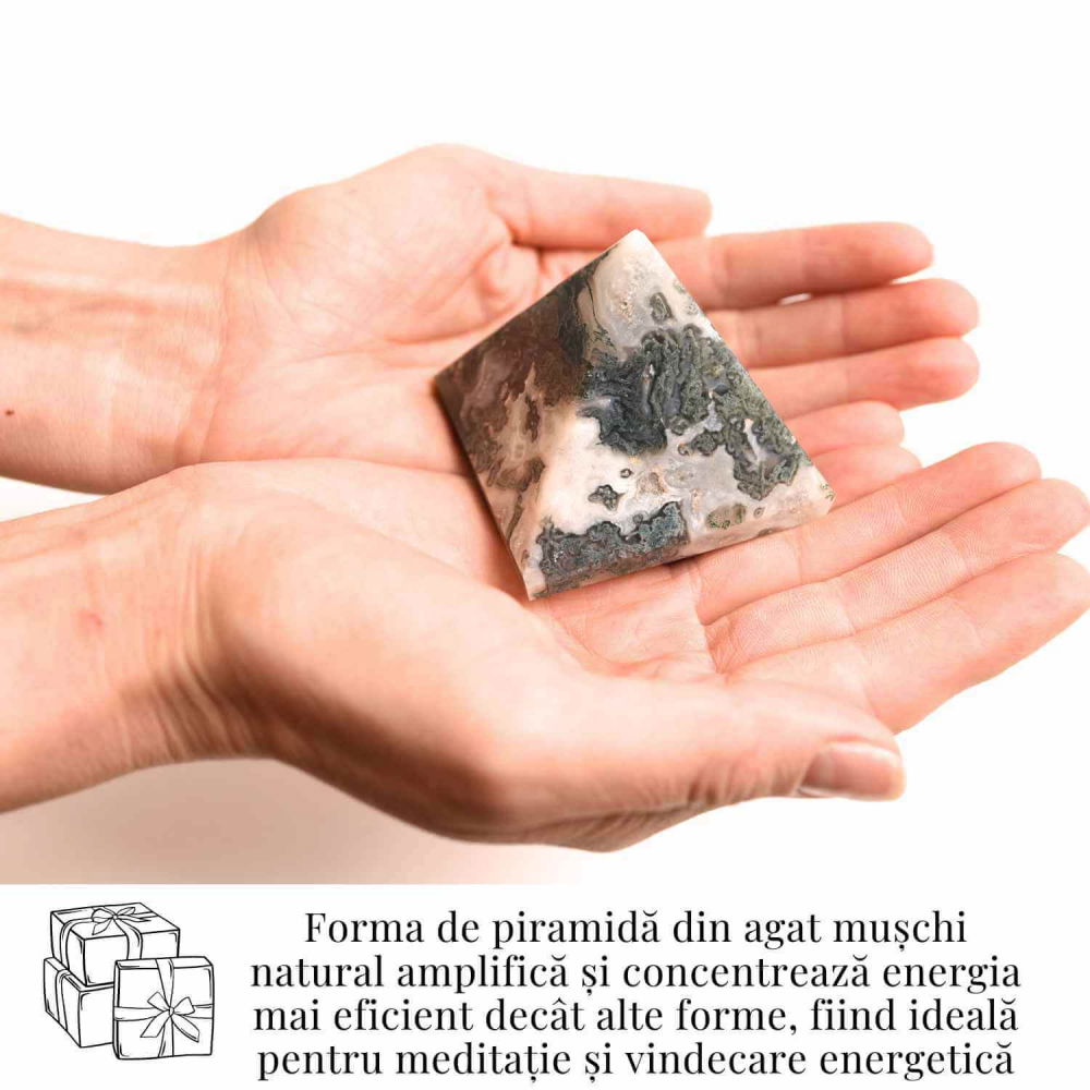 Piramida Moss Agate 55-60 mm - Echilibru Energetic si Vindecare Naturala [2]