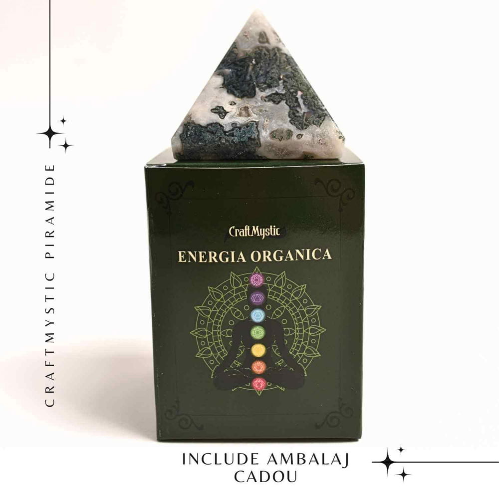 Piramida Moss Agate 55-60 mm - Echilibru Energetic si Vindecare Naturala [6]