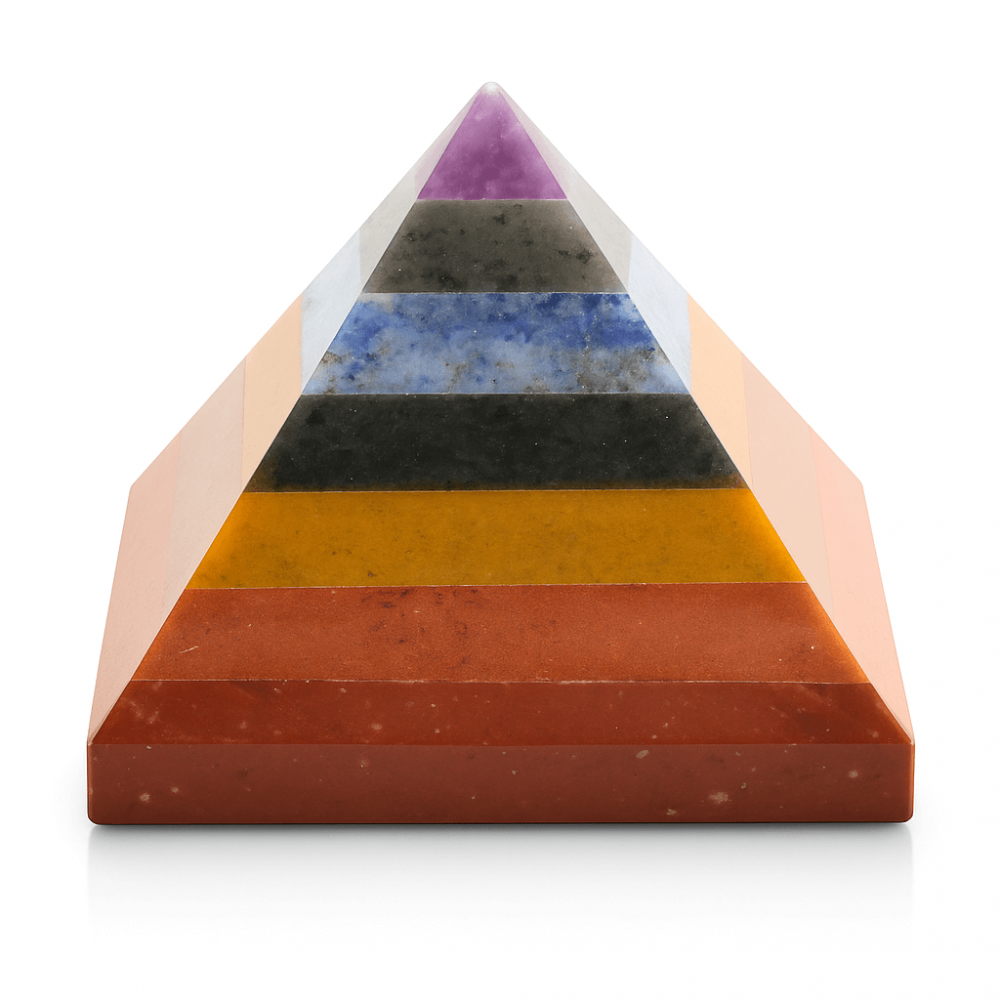 Piramida 80mm din Pietre Naturale Semipretioase pentru Cele 7 Chakre [1]