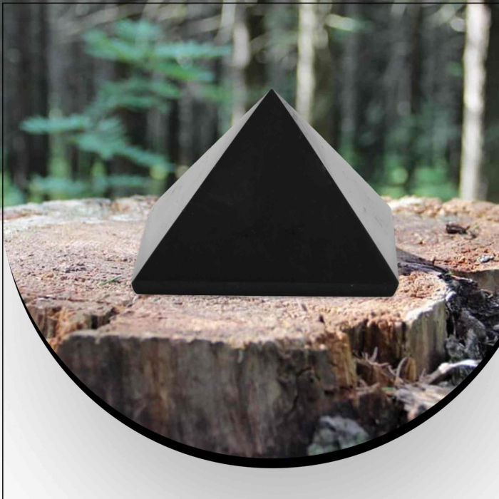 Generator de energie unic din cristal natural de Obsidian Negru in forma de piramida 8 cm [4]
