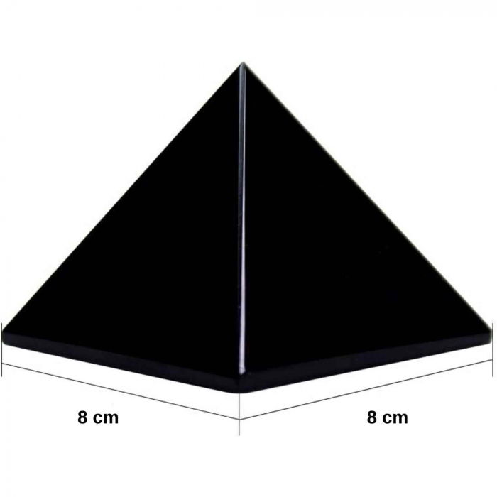 Generator de energie unic din cristal natural de Obsidian Negru in forma de piramida 8 cm [2]