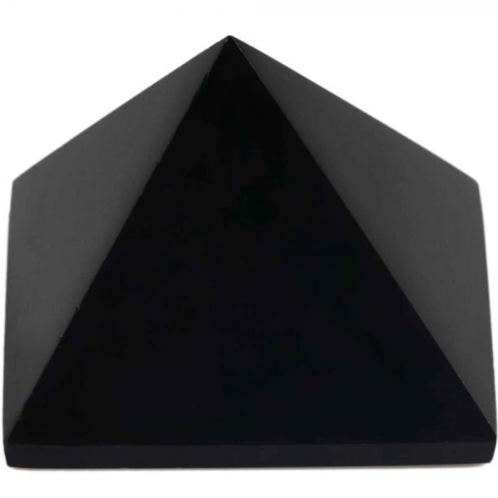 Generator de energie unic din cristal natural de Obsidian Negru in forma de piramida 8 cm [6]