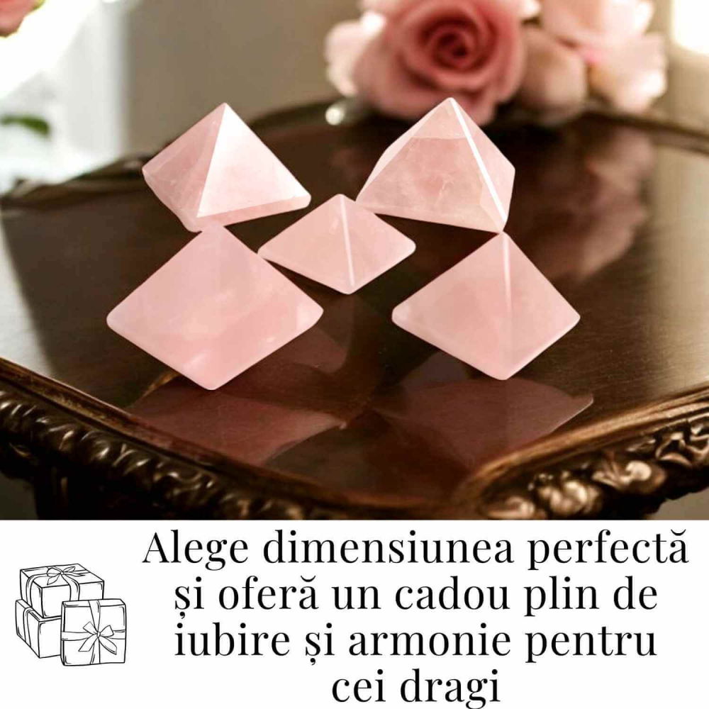 Piramida Cuart Roz Brut Lucrata Manual – Armonie si Vindecare [7]