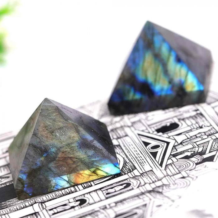 Piramida 6cm din Cristal din Labradorit - Ornament Mineral Specimen pentru Chakre [3]