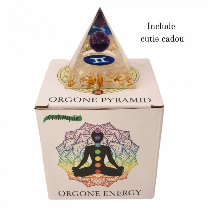 Piramida de Energie Orgonica cu Cristale de Vindecare specifice a Zodiilor pentru Relaxare, Meditatie si Ornament [3]