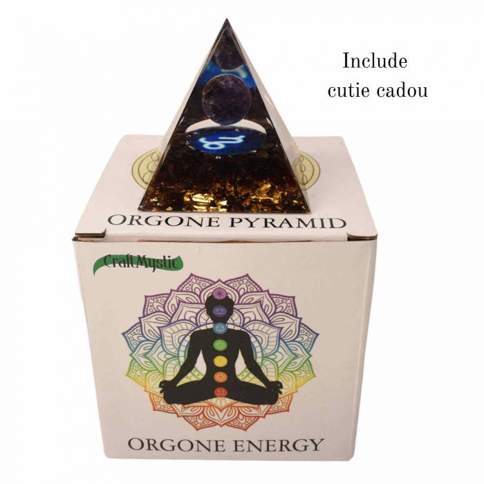Piramida de Energie Orgonica cu Cristale de Vindecare specifice a Zodiilor pentru Relaxare, Meditatie si Ornament [3]