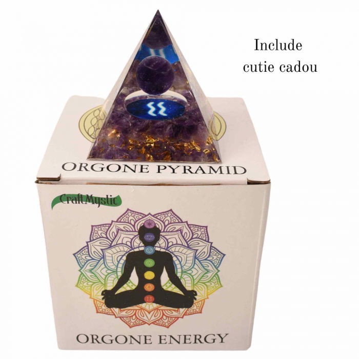 Piramida de Energie Orgonica cu Cristale de Vindecare specifice a Zodiilor pentru Relaxare, Meditatie si Ornament [3]