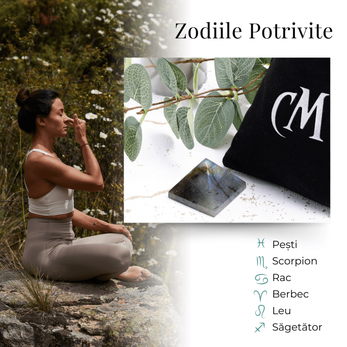 Piramida din Labradorit Sculptata Manual, 4 cm - Amplificator de Protectie si Intuitie [3]