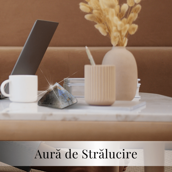 Piramida din Labradorit Sculptata Manual, 4 cm - Amplificator de Protectie si Intuitie [8]