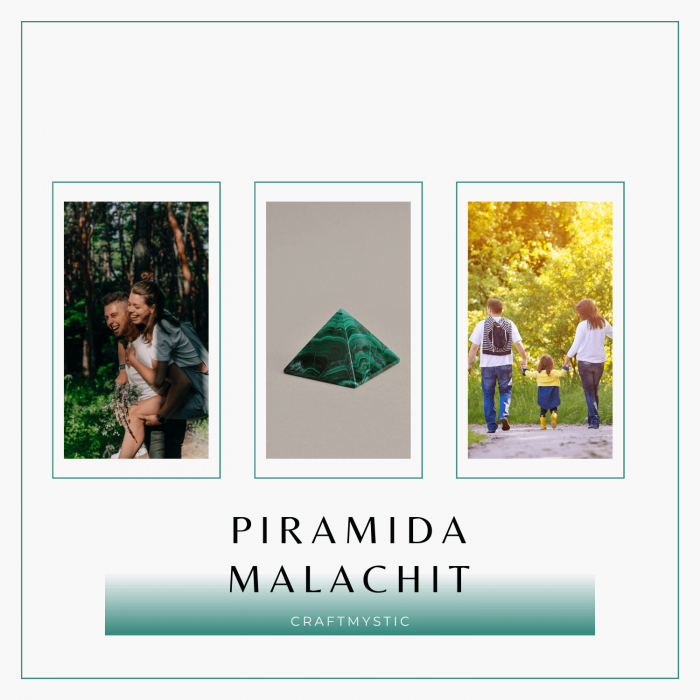 Piramida Malachit natural H 40-45 mm Latime 60 mm 210-230 gr - Sursa de Echilibru și Armonie [7]