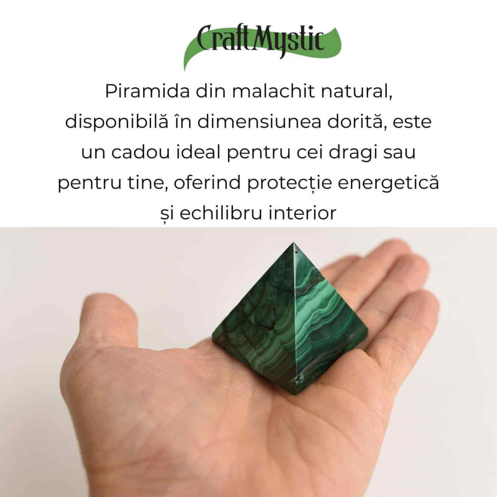 Piramida Malachit natural H 5.1-6.4 cm Latime 4.6-4.9 cm 166-201 gr - Echilibru si Armonie Interioara [5]