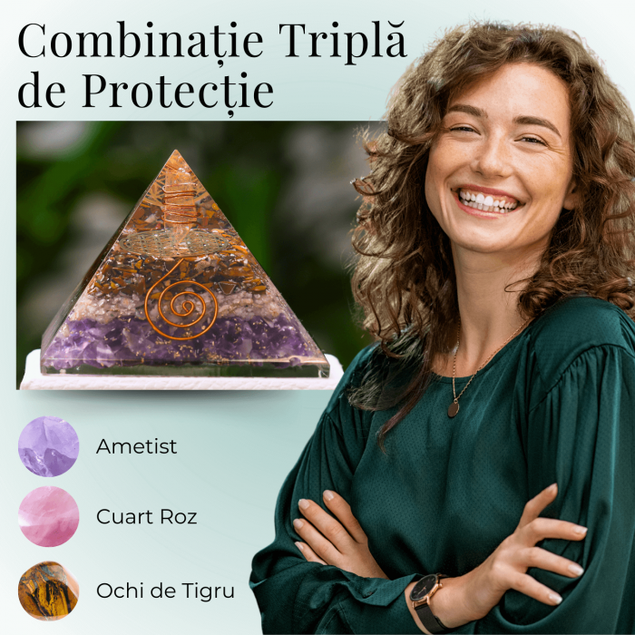 Piramida Orgonica pentru Protectie Energetica, Vindecare si Meditatie - Dimensiune 70-75 mm [3]