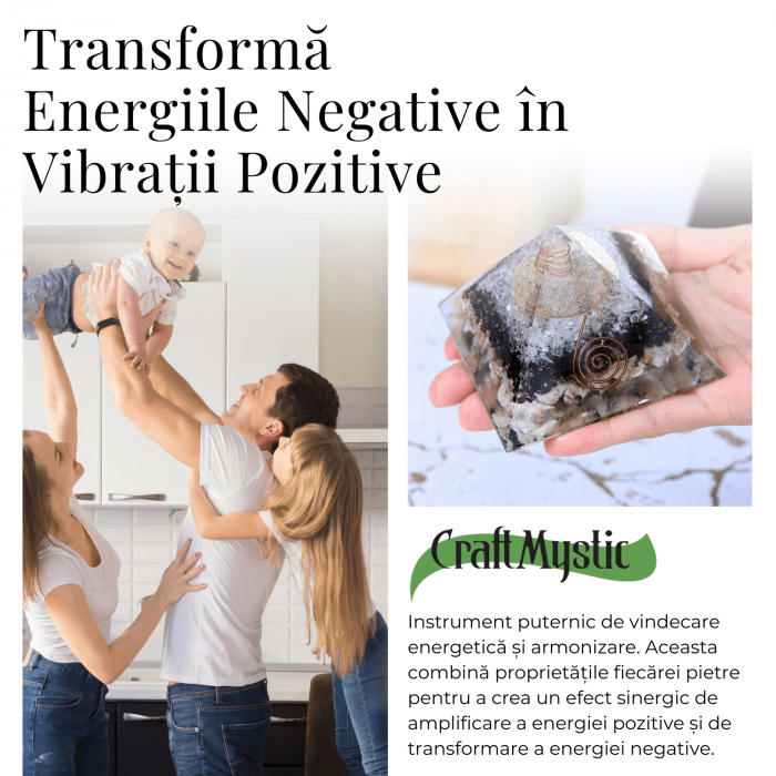 Piramida orgonica cu 3 tipuri de pietre naturale - Armonie si Energie [3]