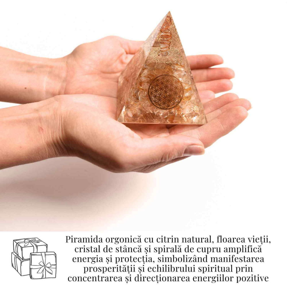 Piramida Orgonica cu Citrin Natural 80-90 mm - Prosperitate si Energie Pozitiva [2]