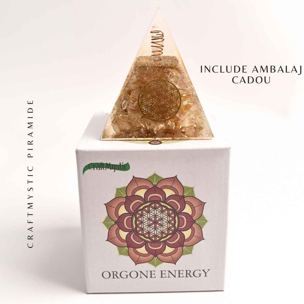 Piramida Orgonica cu Citrin Natural 80-90 mm - Prosperitate si Energie Pozitiva [6]