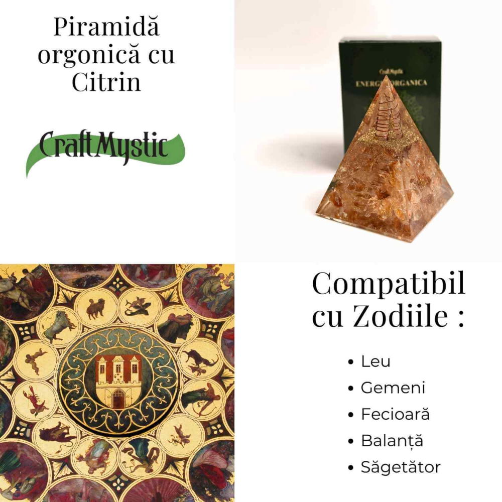 Piramida Orgonica cu Citrin Natural - Prosperitate, Energie Pozitiva si Claritate Mentala [3]