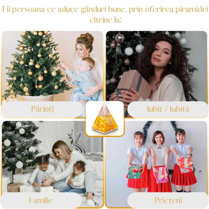 Piramida Orgonica cu Citrin si simbolul floarea vietii 8 cm – pentru intelepciune, bogatie si succes [5]