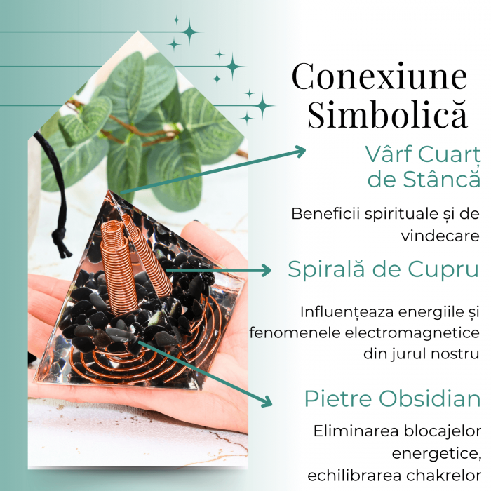 Piramida Orgonic Obsidian 60mm – Protectie, Claritate si Transformare Interioara [2]