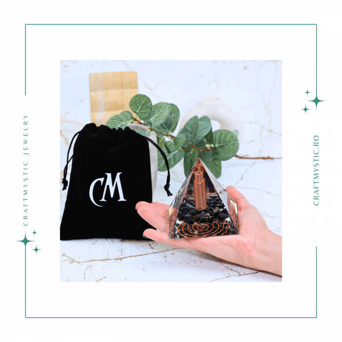 Piramida Orgonic Obsidian 60mm – Protectie, Claritate si Transformare Interioara [9]