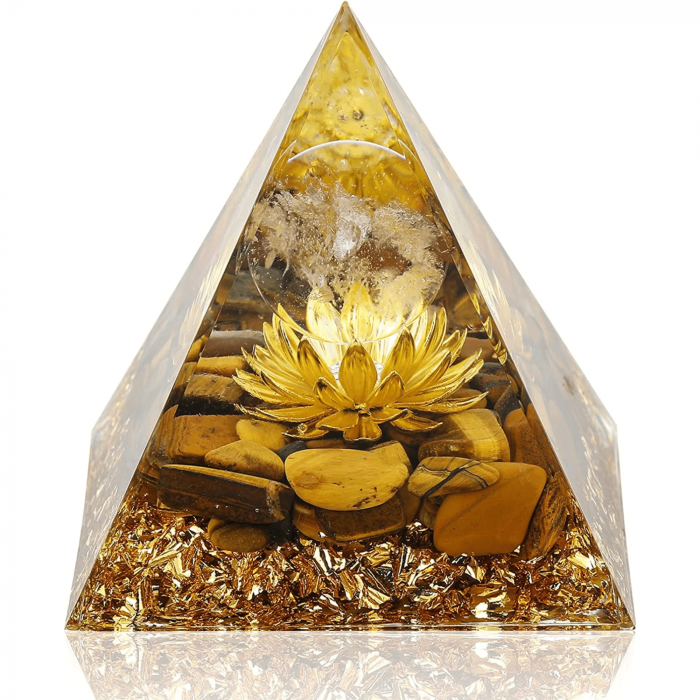 Piramida Orgonica cu cristale vindecatoare Ochi de Tigru 6 cm-  Protectie Energetica si Claritate [1]