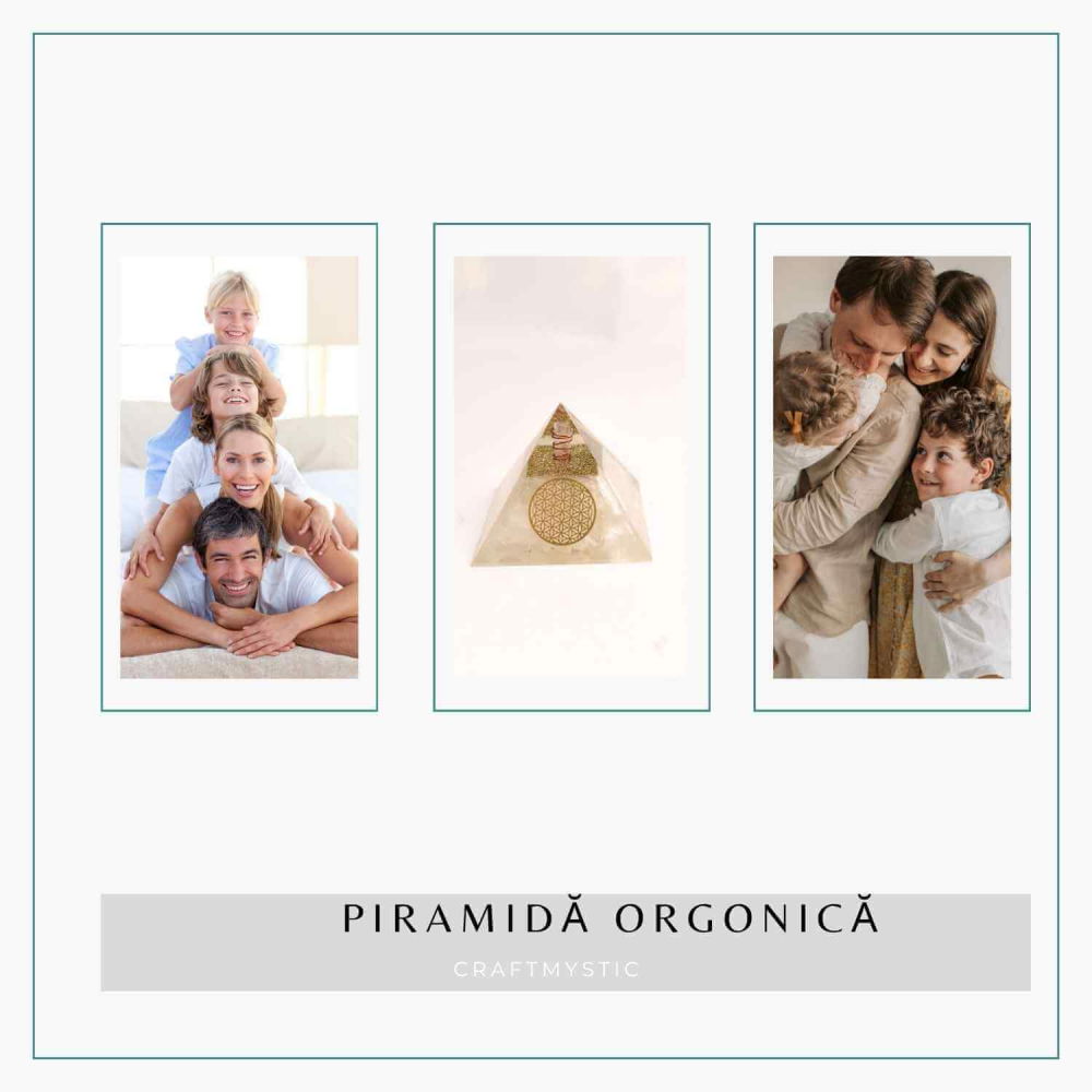 Piramida Orgonica cu Selenit si Floarea Vietii - Energizare si Protectie Naturala [8]