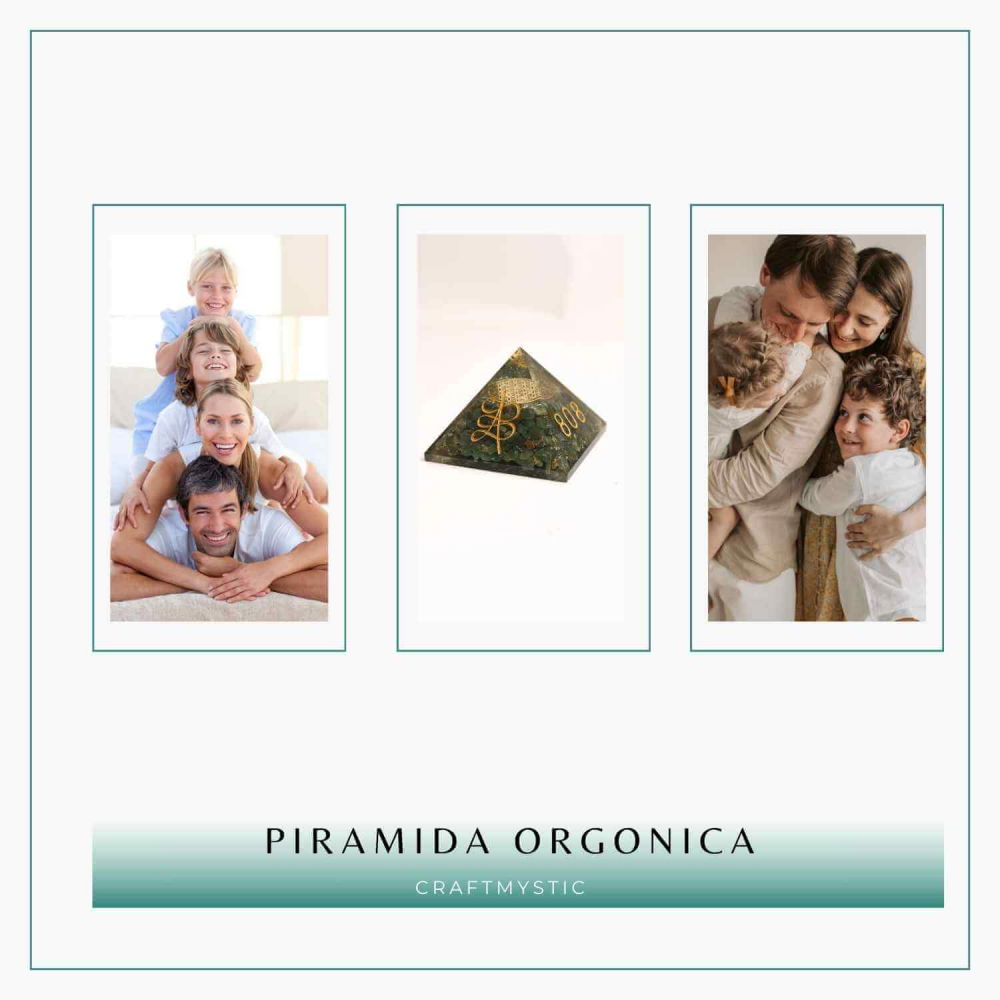 Piramida Orgonica cu Simboluri Zibu si Jad Verde – Energia Secreta a Echilibrului [8]