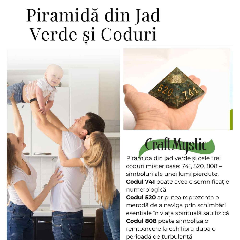 Piramida Orgonica cu Simboluri Zibu si Jad Verde – Energia Secreta a Echilibrului [4]