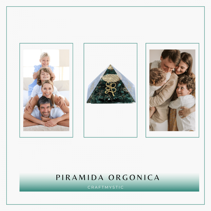 Piramida orgonica cu simboluri Zibu cu Jad verde - Prosperitate [9]