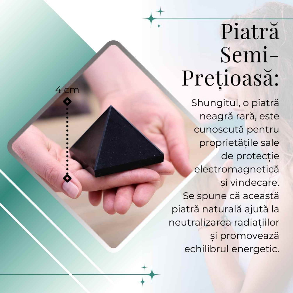 Piramida Sculptata Manual 60mm din Shungit Natural [3]