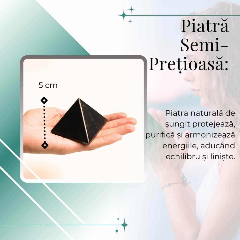 Piramida Sculptata Manual 60mm din Shungit Natural [3]