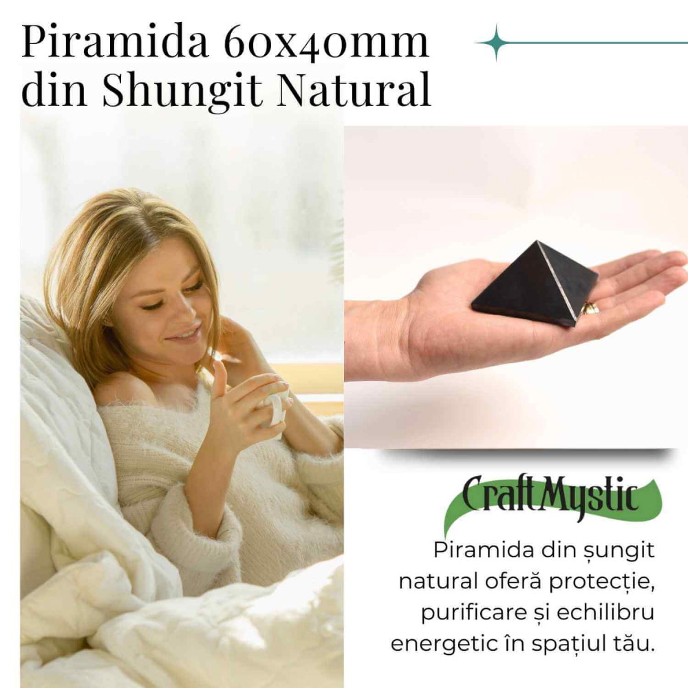 Piramida Sculptata Manual 60mm din Shungit Natural [2]
