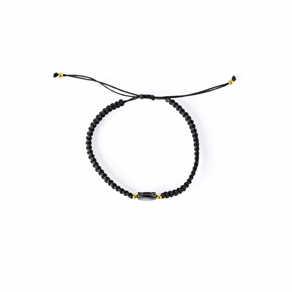 Protectie si Noroc – Bratara cu Charm Pisica din Scoica Naturala, Neagra [10]