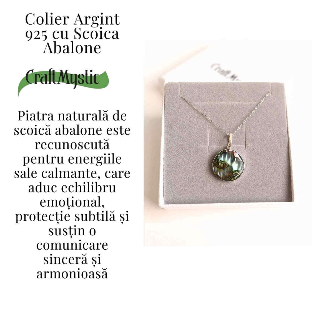 Armonie Interioara si Energie Oceanica – Colier Rotund cu Scoica Abalone si Argint 925 [3]